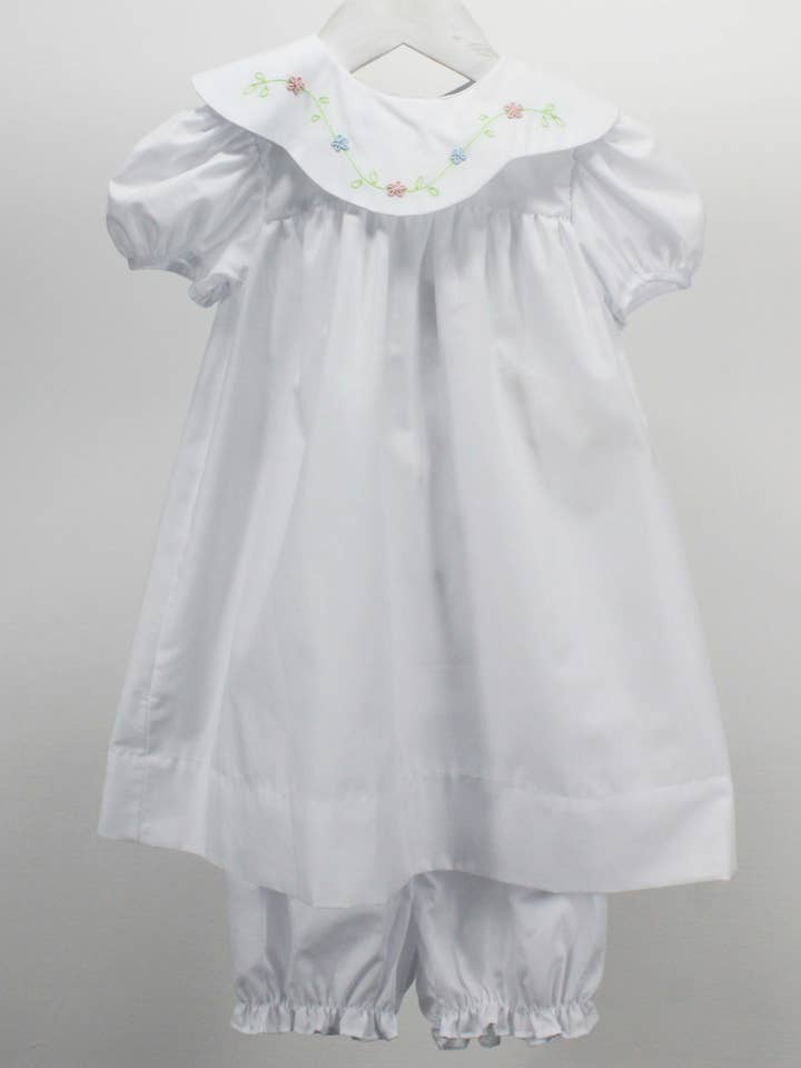 White Flower Vine Evelyn Dress for wholesale by Baby Blessings Clothing