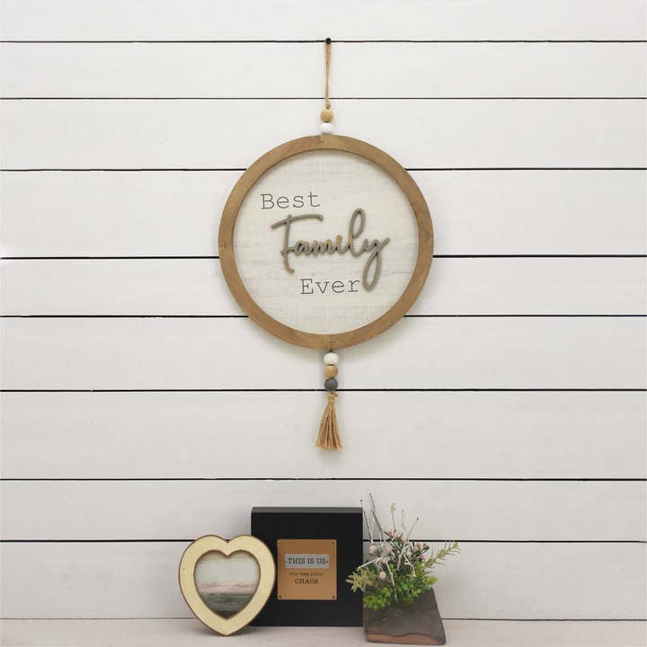 Paris Loft Inc - Wholesale Sign - PARISLOFT Wood Wall Sign with Sayings-Best Family Ever