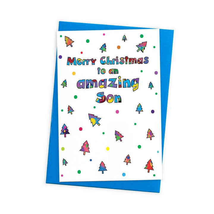 Amazing Son Christmas Card with Coloured Envelope for wholesale by size3art