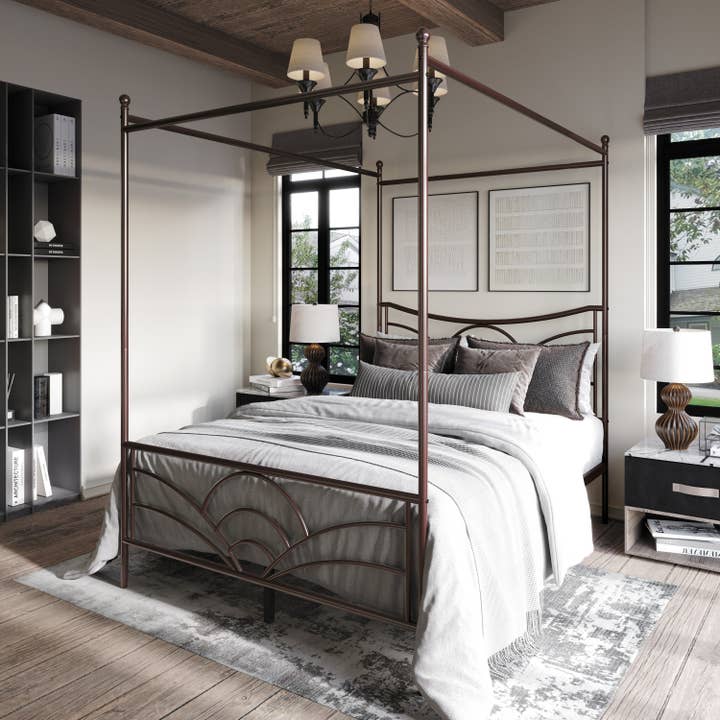 Home Design - Wholesale Bed - Home Design Denver Metal Canopy Bed Frame For Adult
