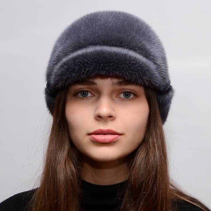 FurStyleUa - Vente Béret – femme - Chapeau en fourrure de vison pour femme, chapeau d'hiver en fourrure russe, véritable chapeau en fourrure.8