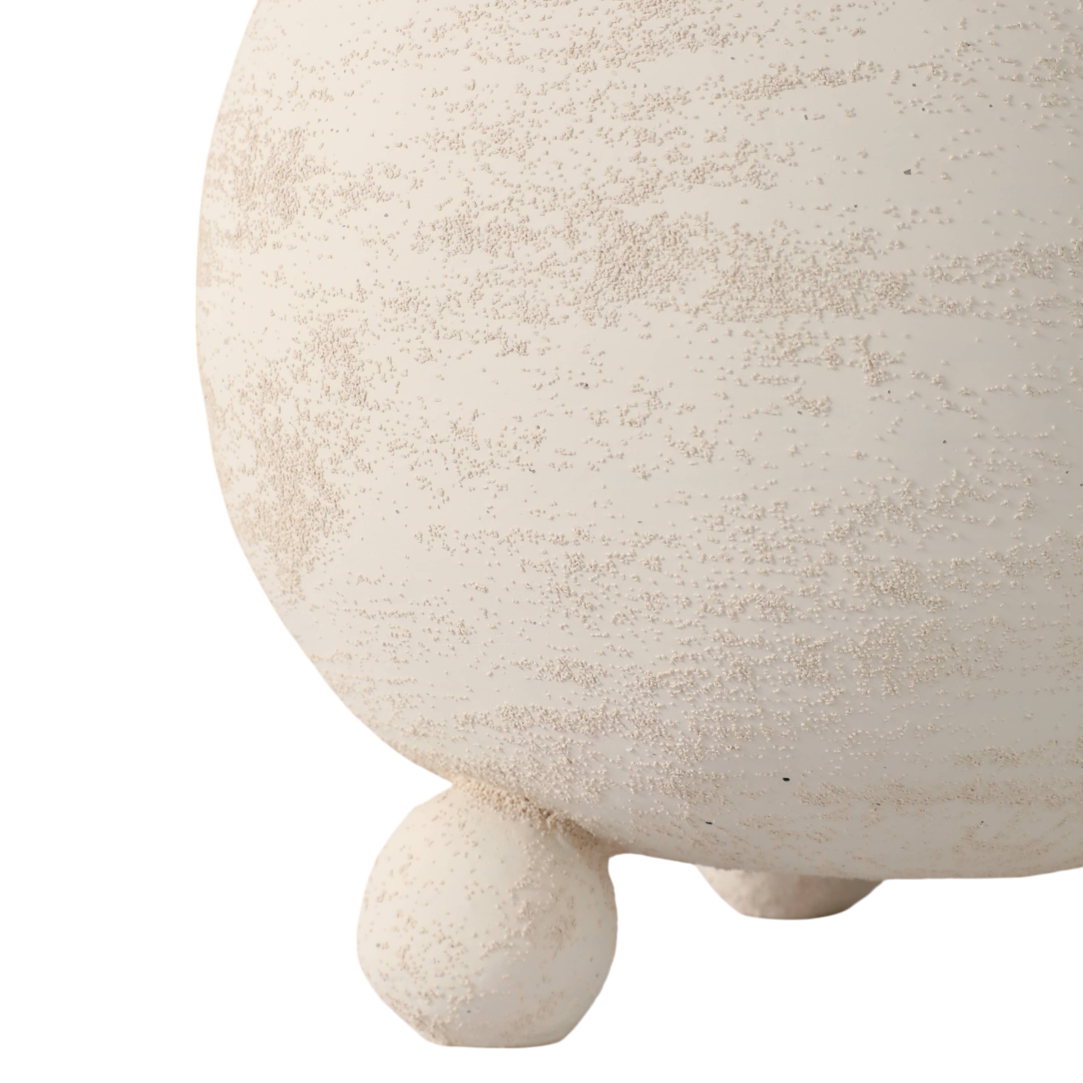 Sagebrook Home - Wholesale Plant Pot - Planter - Ivory Pottery Round Textured On Ball Feet, 9 in.8