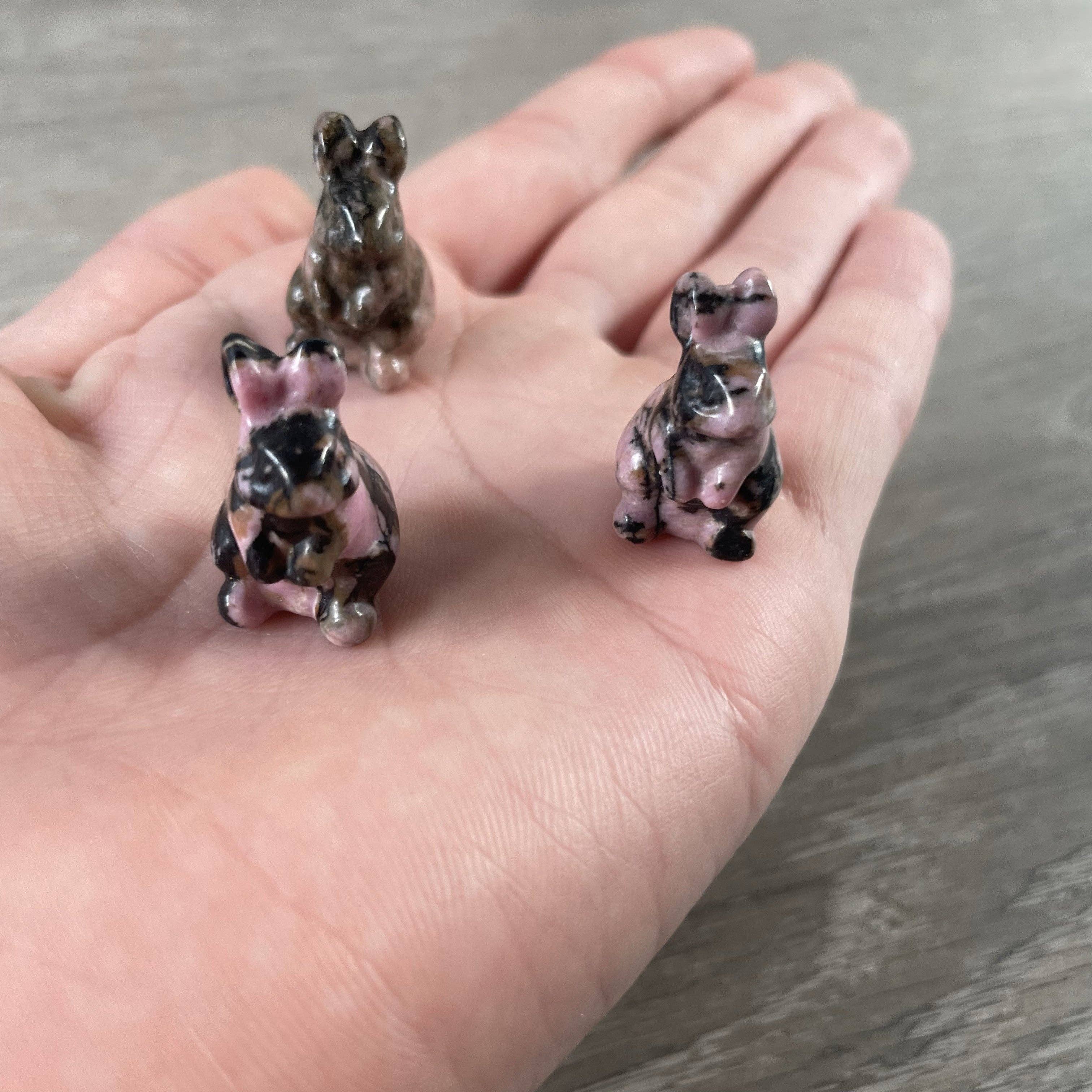 Keystone Crystals - Vente Figurine décorative - Figurine de lapin en pierre précieuse sculptée, petite taille3