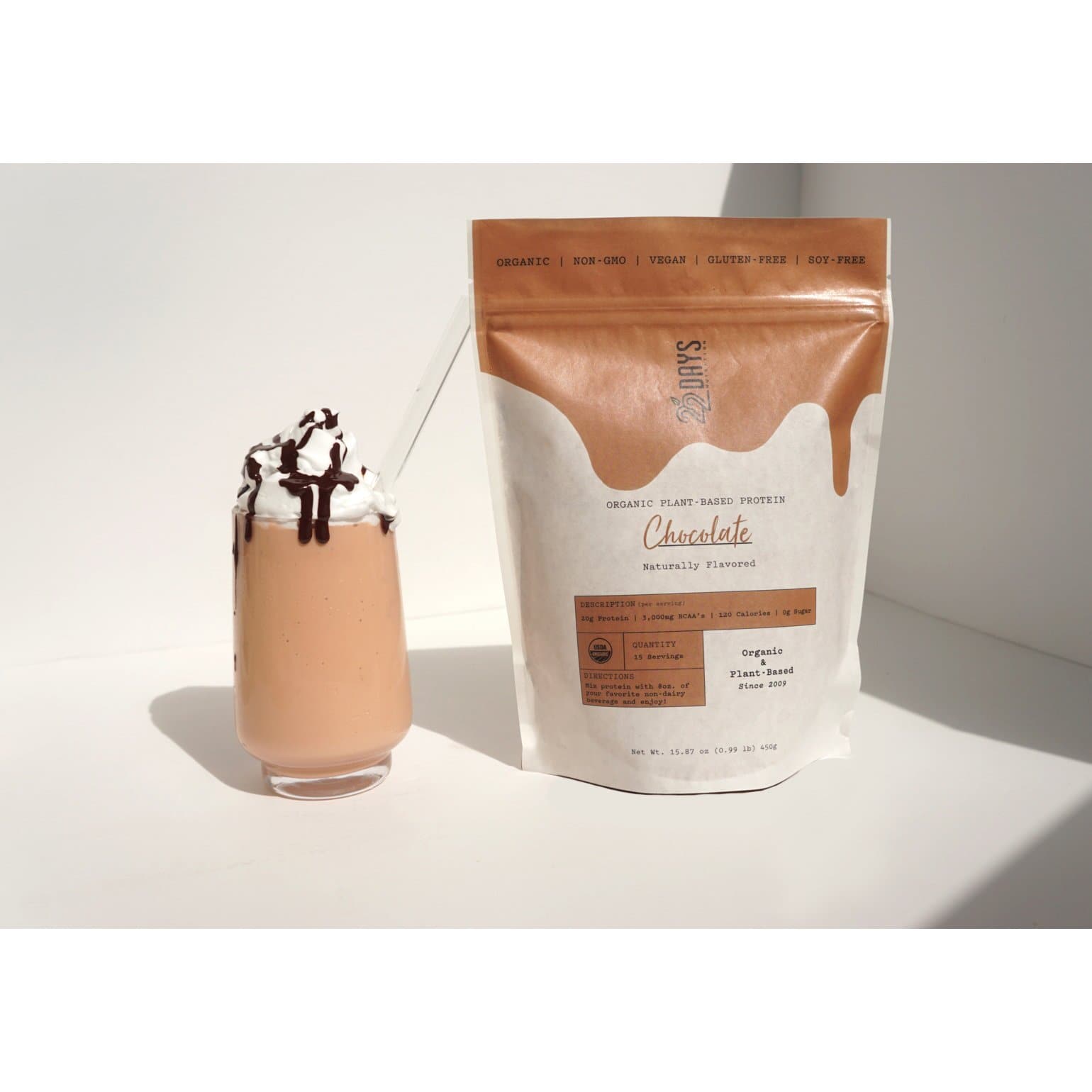 22 Days Nutrition - Vente Poudres protéinées/superaliments - Poudre de protéines végétales biologiques (20 g de protéines, faible teneur en glucides)9