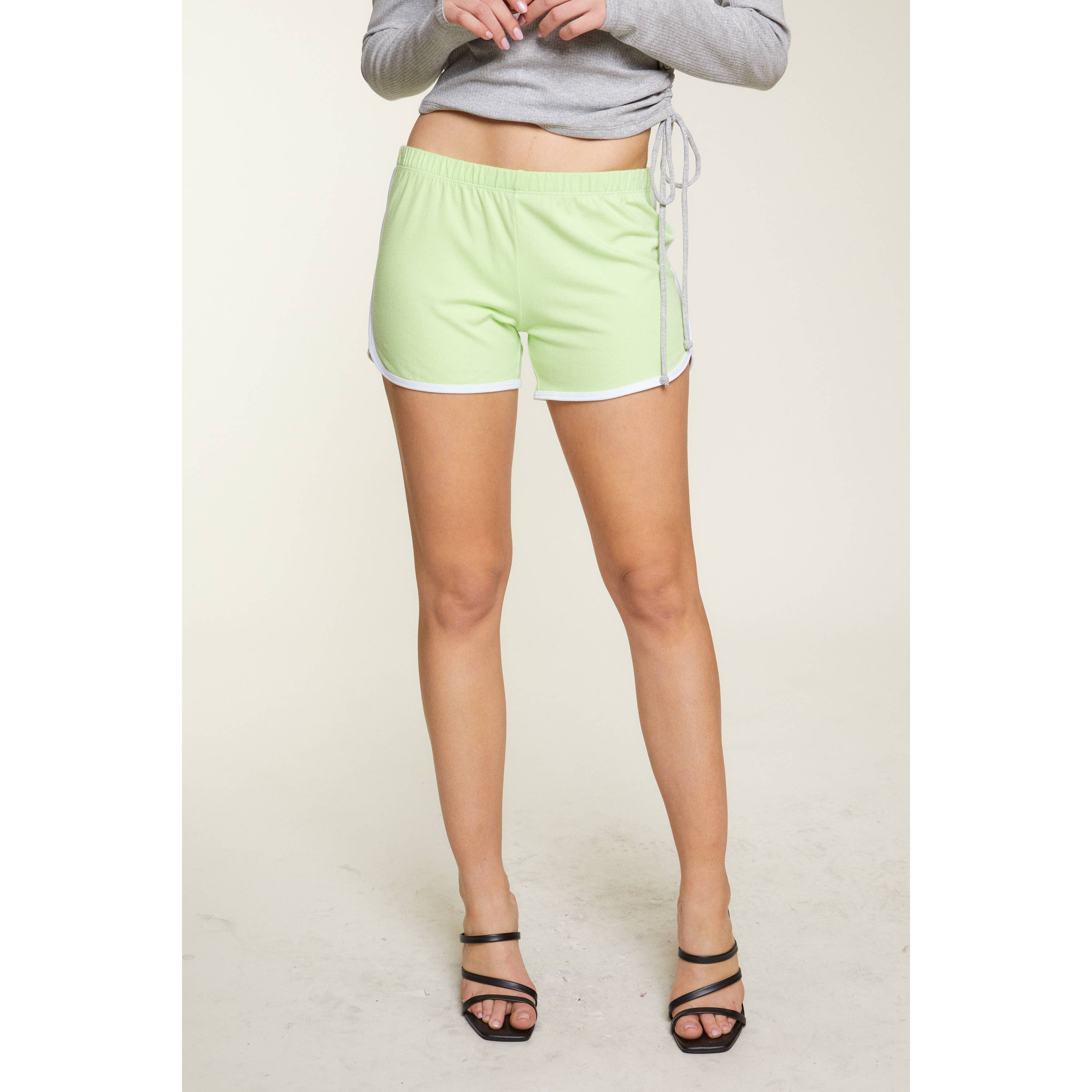 Popular 21 - Wholesale Shorts - Women's - Cotton Contrast Athletic Casual Mini Shorts 10