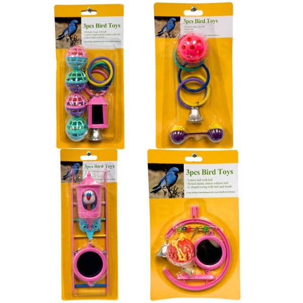 St. Louis Wholesale LLC - Wholesale Pet Toy - Cat/Dog - Assorted Bird Toys - Cage Hook Ability - Total Assortment