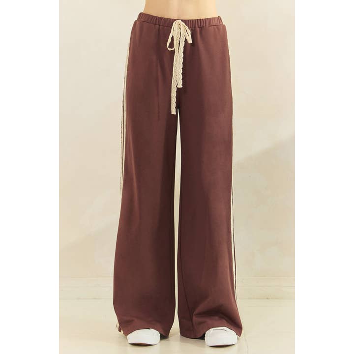 mittoshop - Wholesale Pants - Women's - LACE STRIPED ELASTIC WAIST TERRY SWEATPANTS15