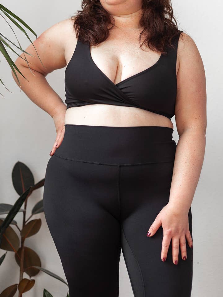 Recycled Marina Wrap Top | Onyx for wholesale by Ecomadix