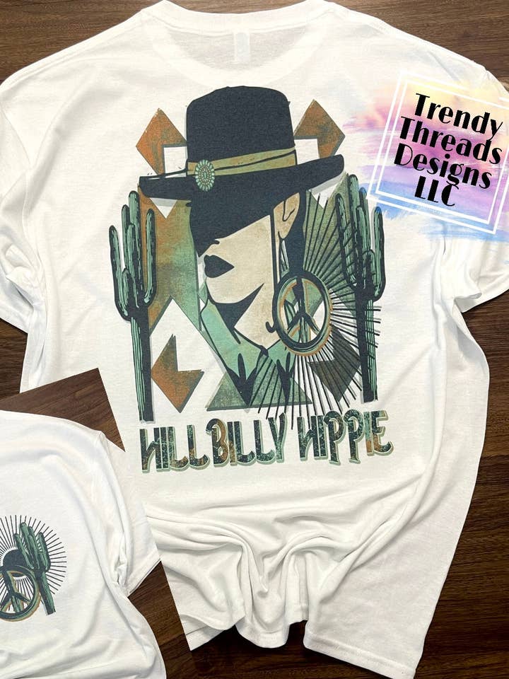 Hillbilly hippie shirt for wholesale by Trendy Threads Designs LLC