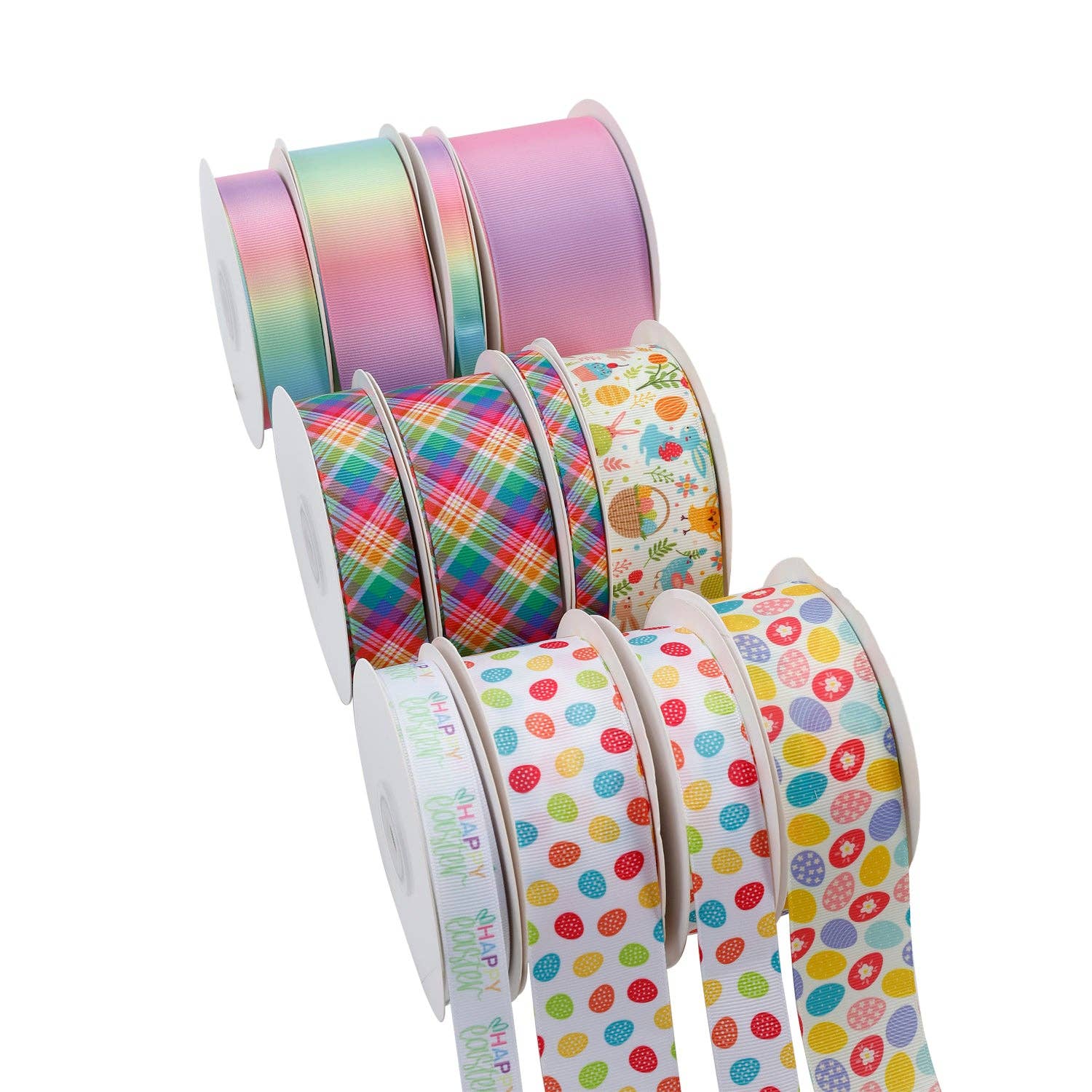 LA Ribbons Wholesale - Wholesale Linten - PASTEL REGENBOOG GROSGRAIN LINT3