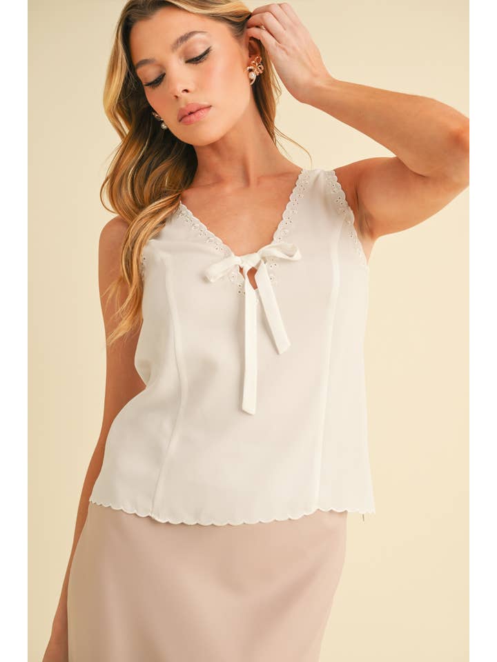 AEMI + CO - Wholesale Tank Top - Women's - 8451FD Karis Eyelet Tank