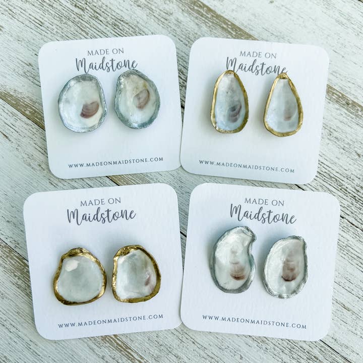 Made on Maidstone - Wholesale Stud/Post Earrings - Oyster Shell Studs0
