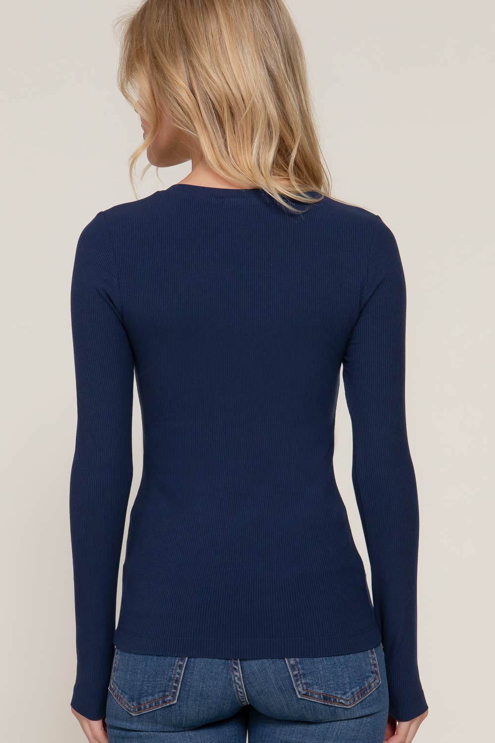Active Basic | Active USA - Wholesale Knit Top - Women's - Long Sleeve V-neck Rayon Rib Knit Top  10