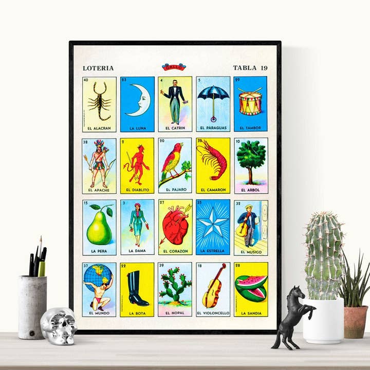 Wholesale Mexican Lottery Print | Vintage Loteria Cards | Mexico Art for your store - Faire wholesale-mexican-lottery-print-vintage-loteria-cards-mexico-art-for-your-store-faire