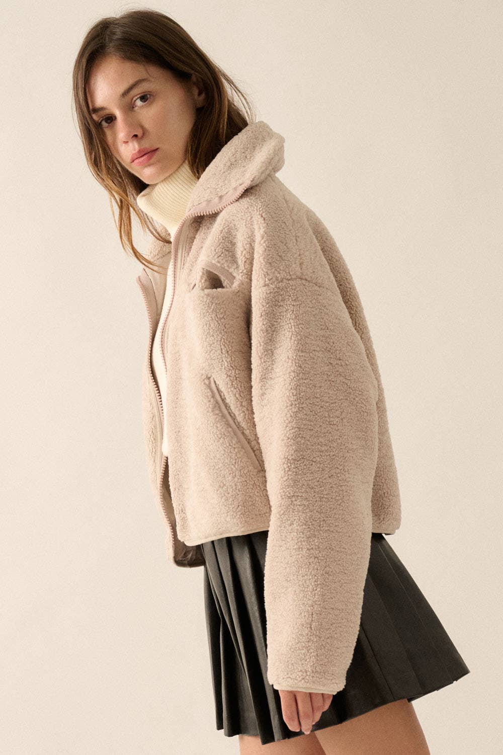 Promesa USA - Wholesale Fleece - Women's - Solid Sherpa Fleece Zip-Up Pocket Jacket12