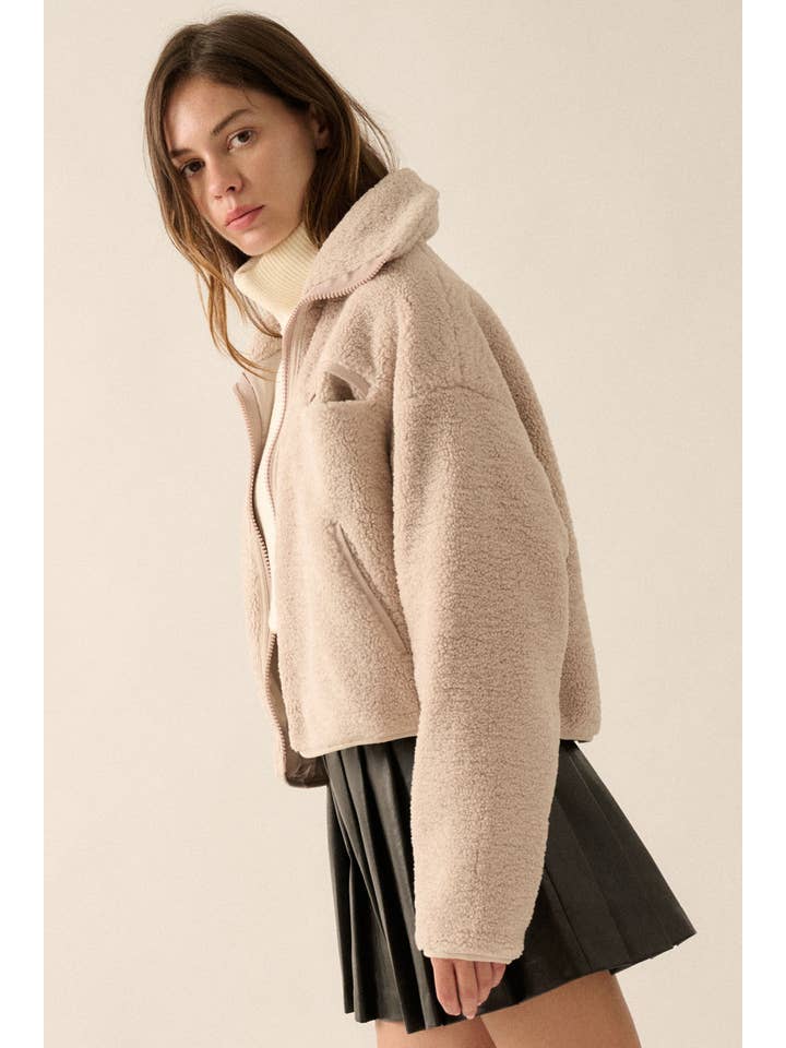 Promesa USA - Wholesale Fleece - Women's - Solid Sherpa Fleece Zip-Up Pocket Jacket12