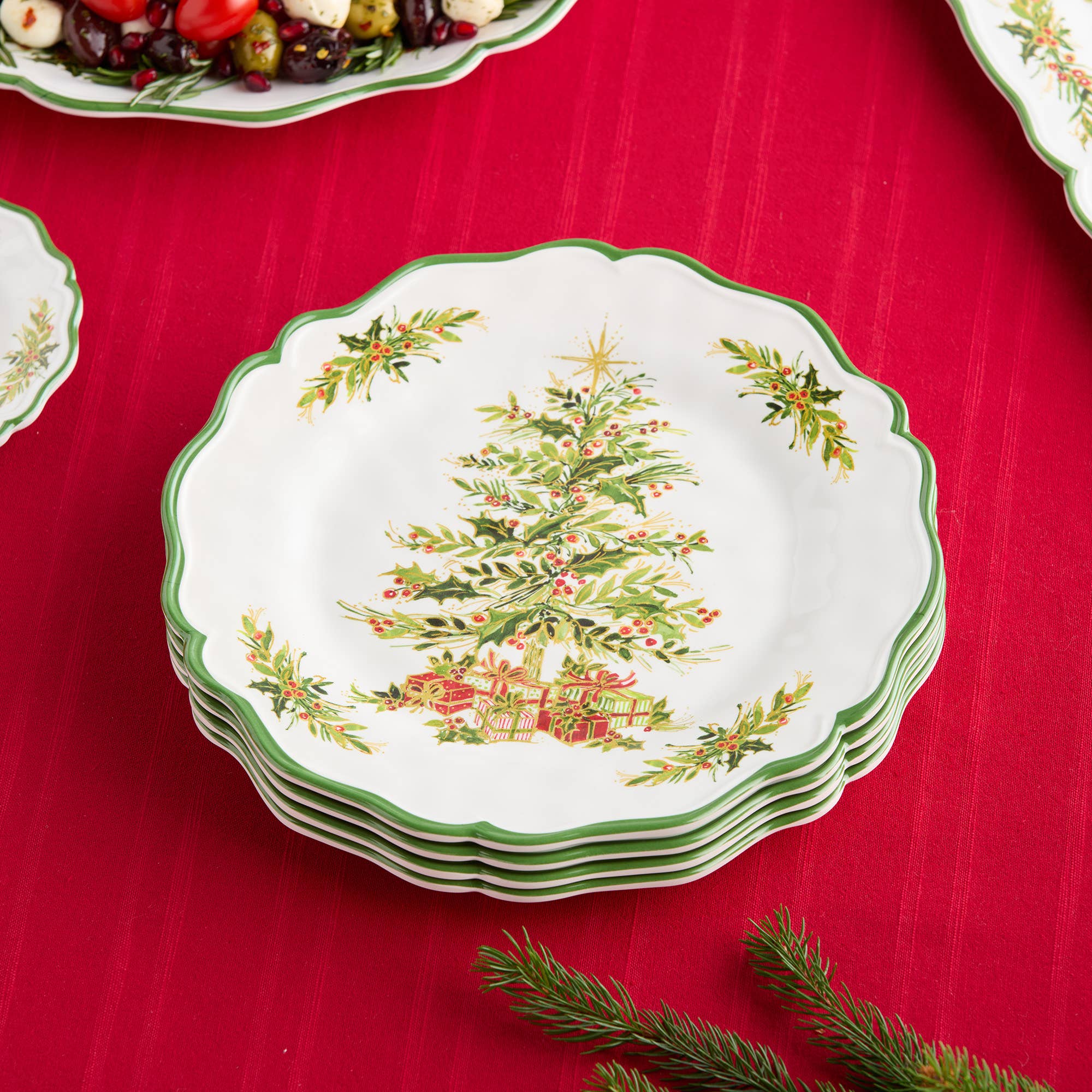 Certified International - Wholesale Dinner Plate - Holly Tree Dinner Plate 11in3
