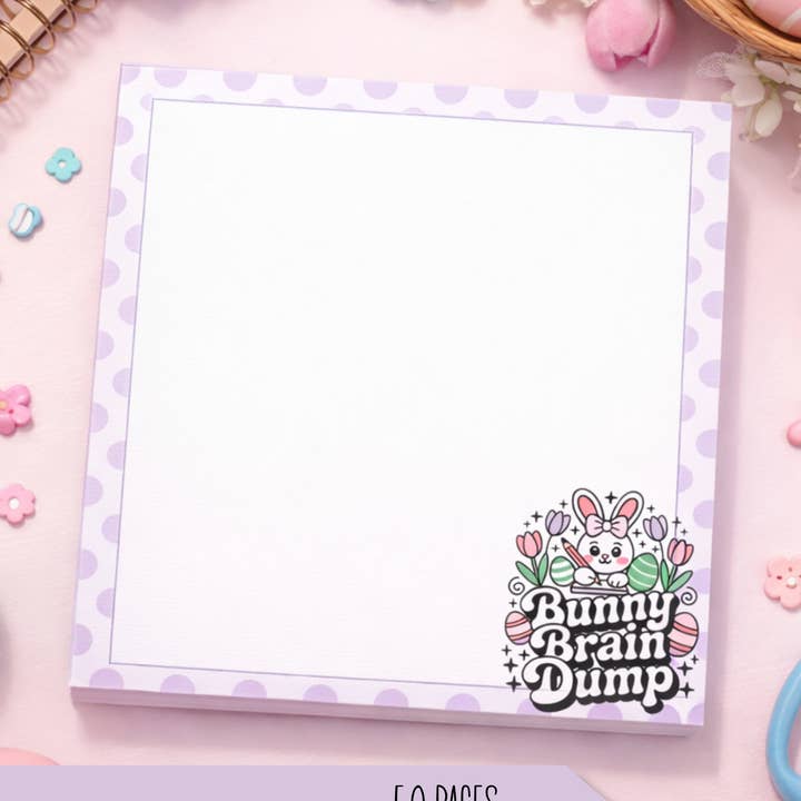 Bloc‑notes détachable « Vide‑tête » Lapin de Pâques pour la vente par Auburn Row Design