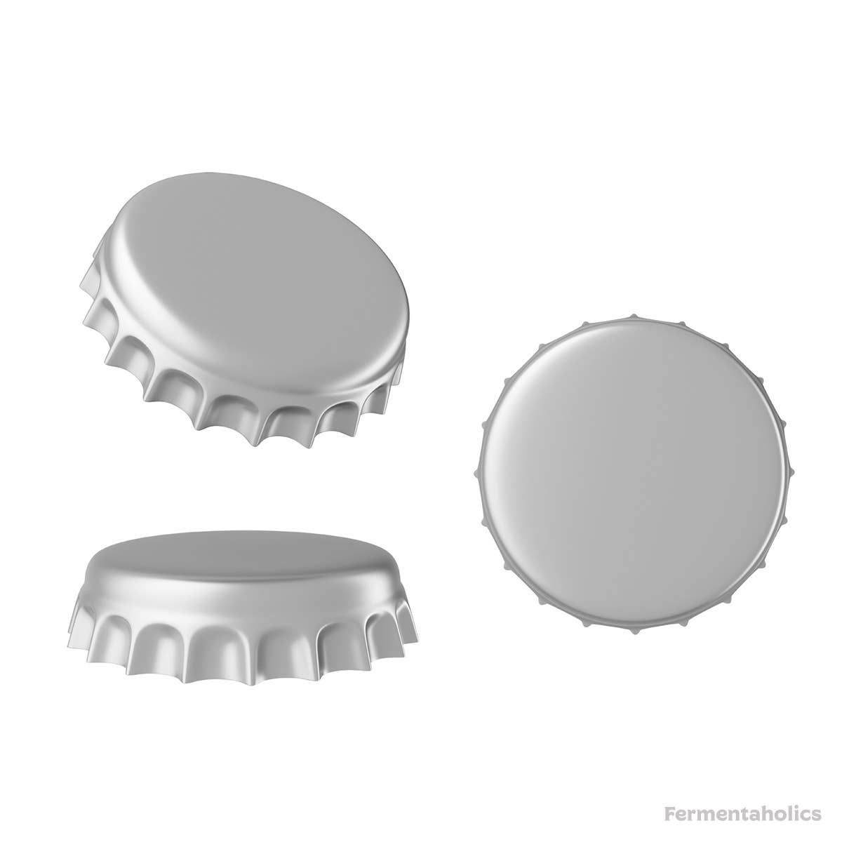 Fermentaholics - Wholesale Bottle/Wine Opener - Fermentaholics Silver Beer Bottle Caps - 144 Count7
