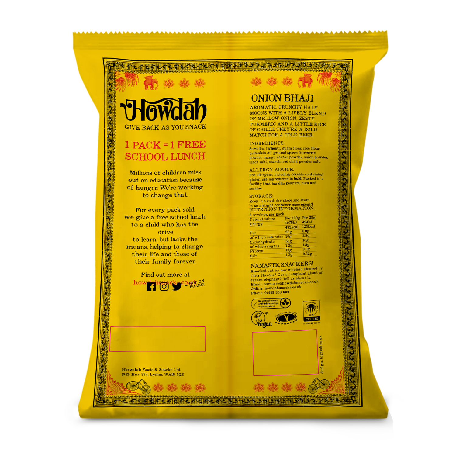 Howdah Snacks - Venta al por mayor Patatas fritas - Onion Bhaji: Crujientes Medias Lunas7