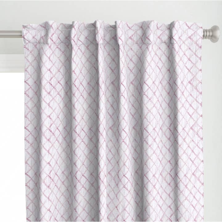 Pink Crisscross Curtain Panel for wholesale by Fox & Willow Design Studio