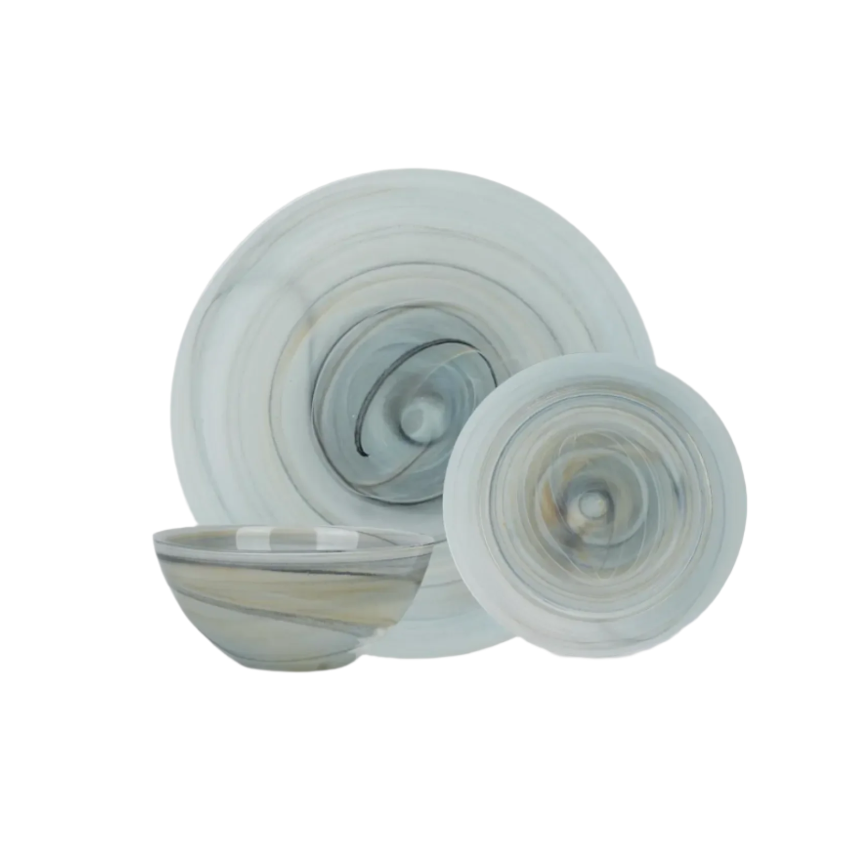 Lainy Home - Vente Service à vaisselle - Pack de 4 vaisselles Tropez Alabaster Taupe1