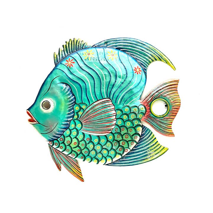 Oil Drum Top Fish for wholesale by Haiti Fair Trade- Papillon Marketplace