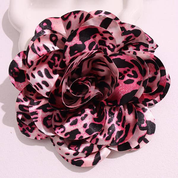 Sheer Trend – alfinete de lapela por atacado – Acessório broche em forma de flor com estampa de leopardo5