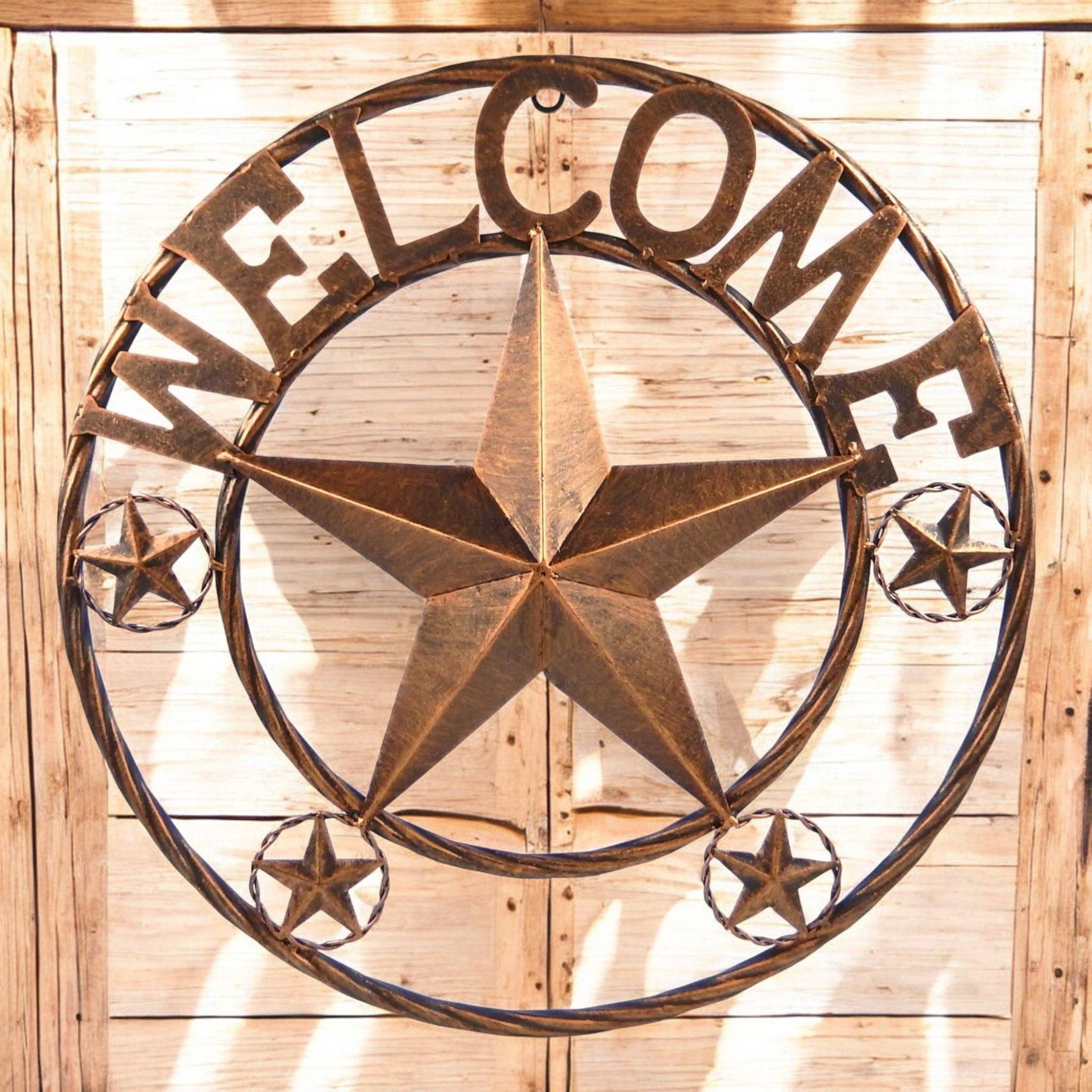 Iron & Blossom – wholesale Sign – Metal 18 inch Welcome Star Inviting Metal Wall Decor Sign0