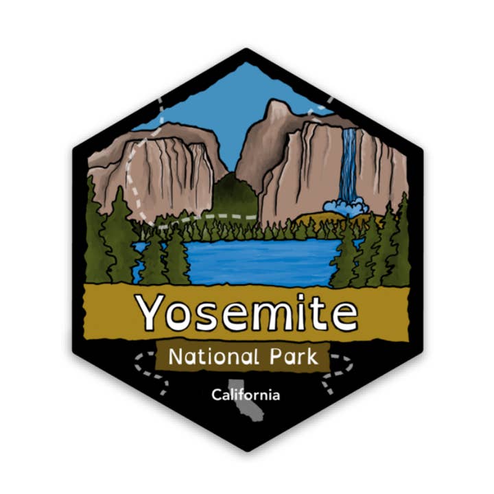 Parco nazionale di Yosemite - Sticker per la vendita all'ingrosso da parte di Kevin & Kaia