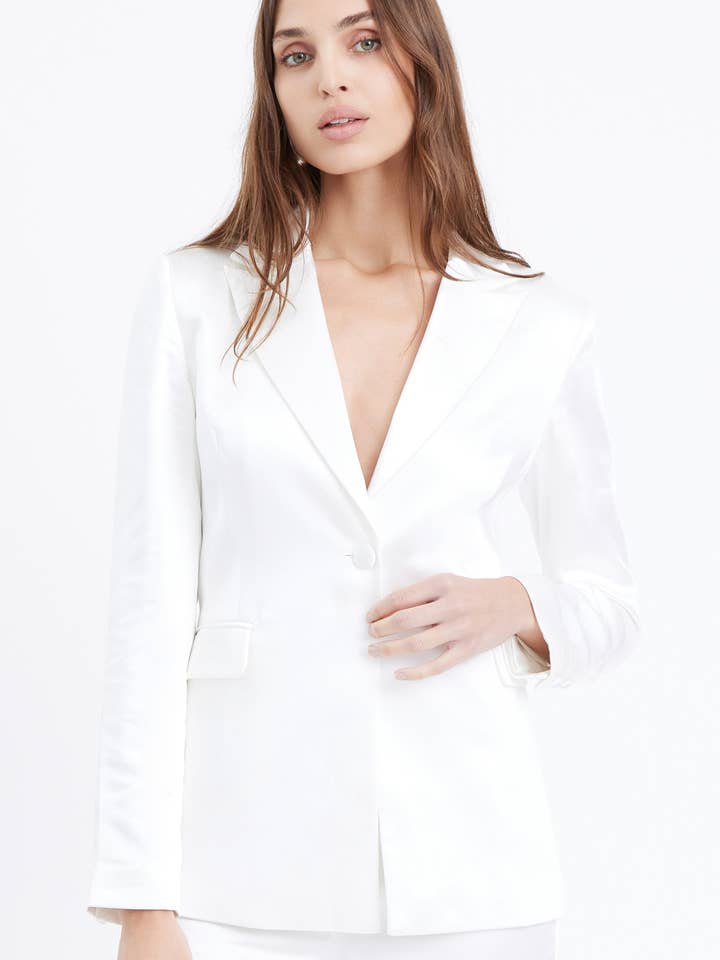 Shinna Satin Blazer for wholesale by Greylin