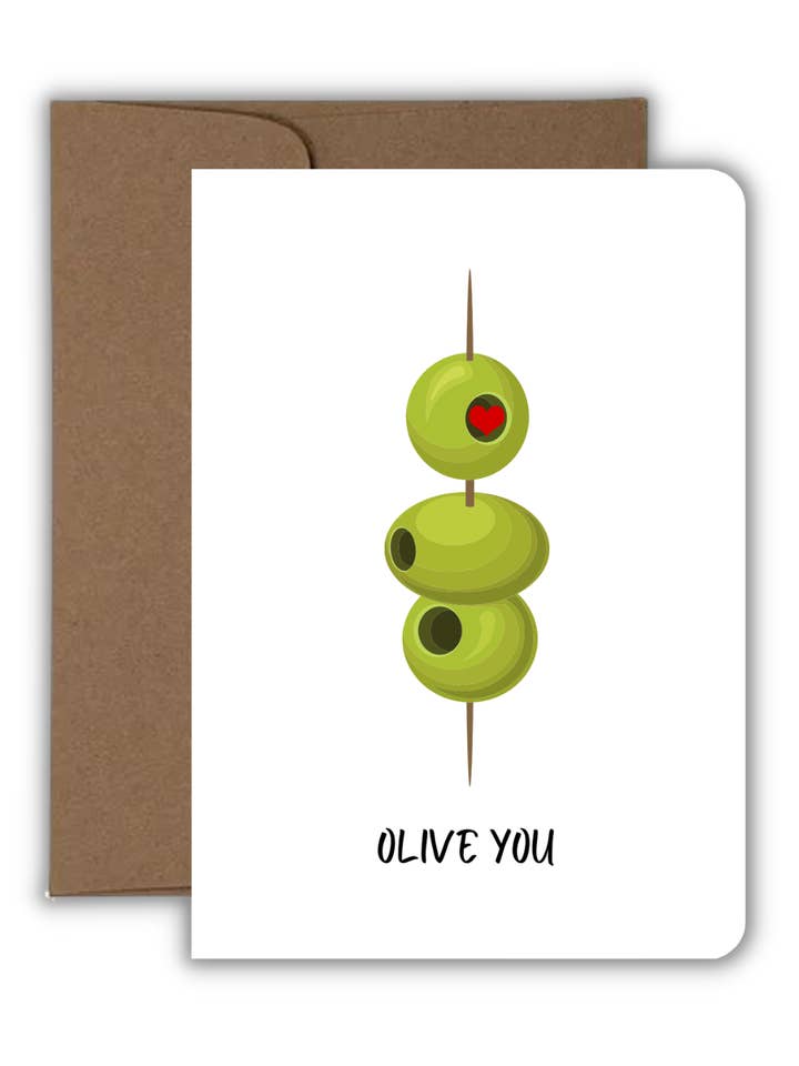 Greeting Card - Love - Olive You for wholesale by Fyg & Company, LLC