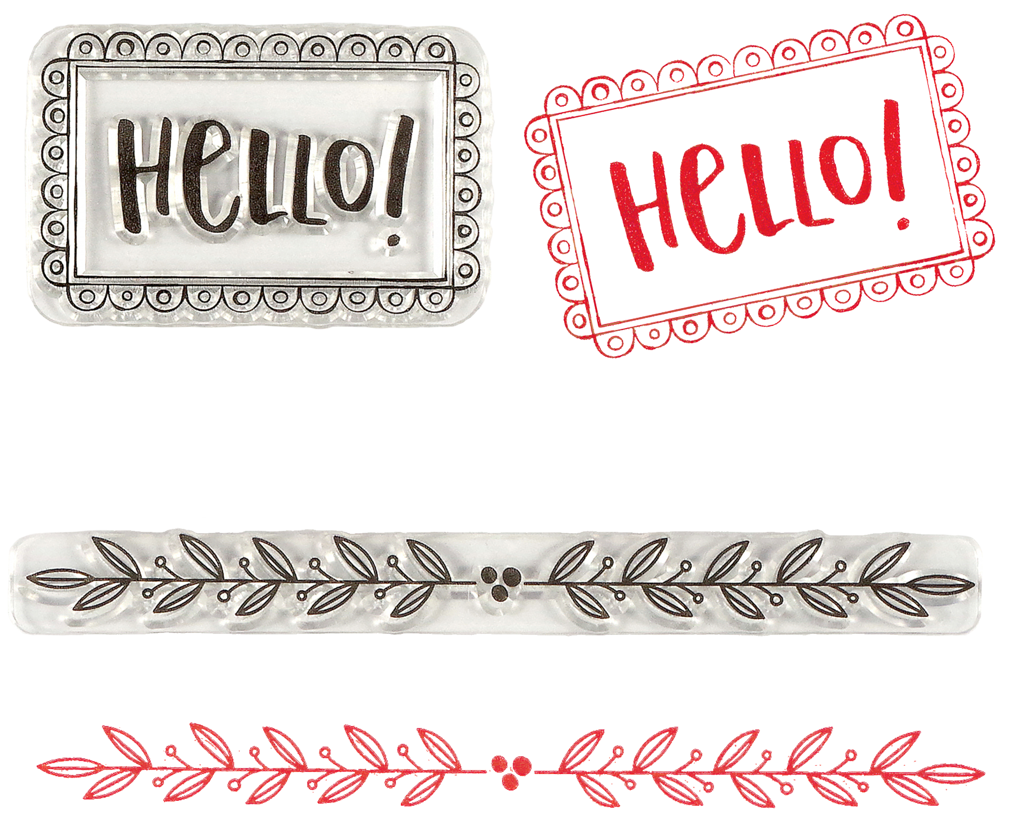 Peter Pauper Press - Wholesale Rubber/Decorative Stamp - Borders, Frames & Icons Clear Stamp Set2