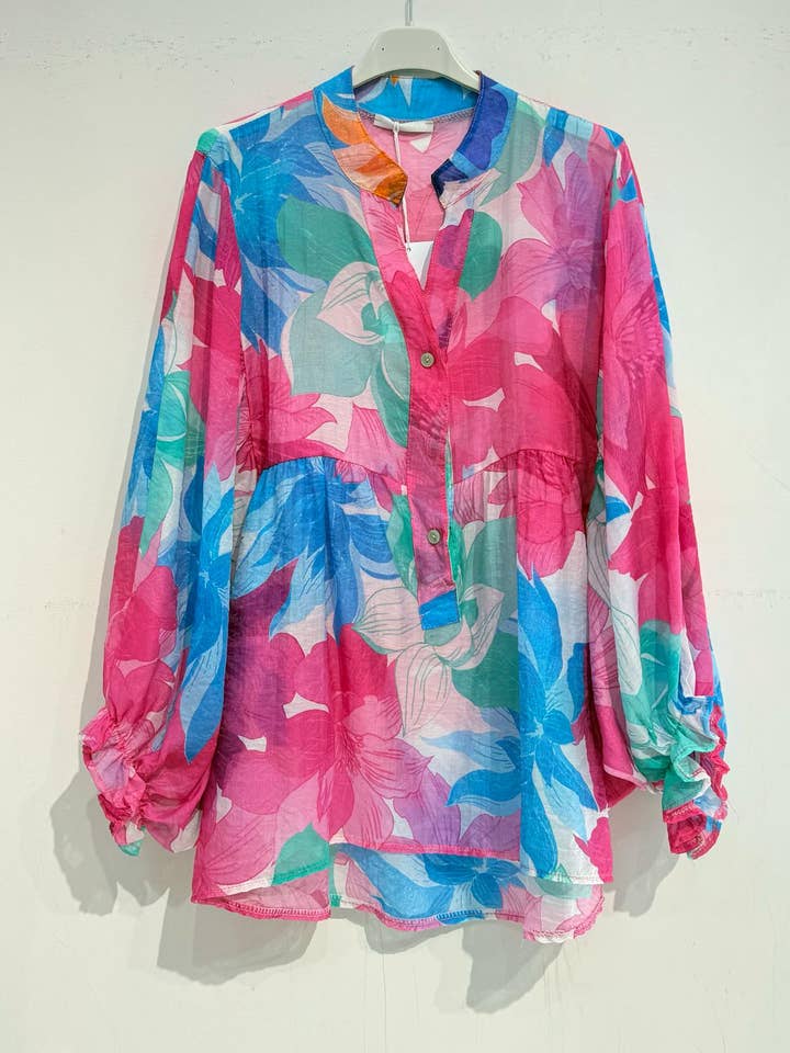 Blouse imprimée en tencel 2431TCL-568 pour la vente par NOELINE