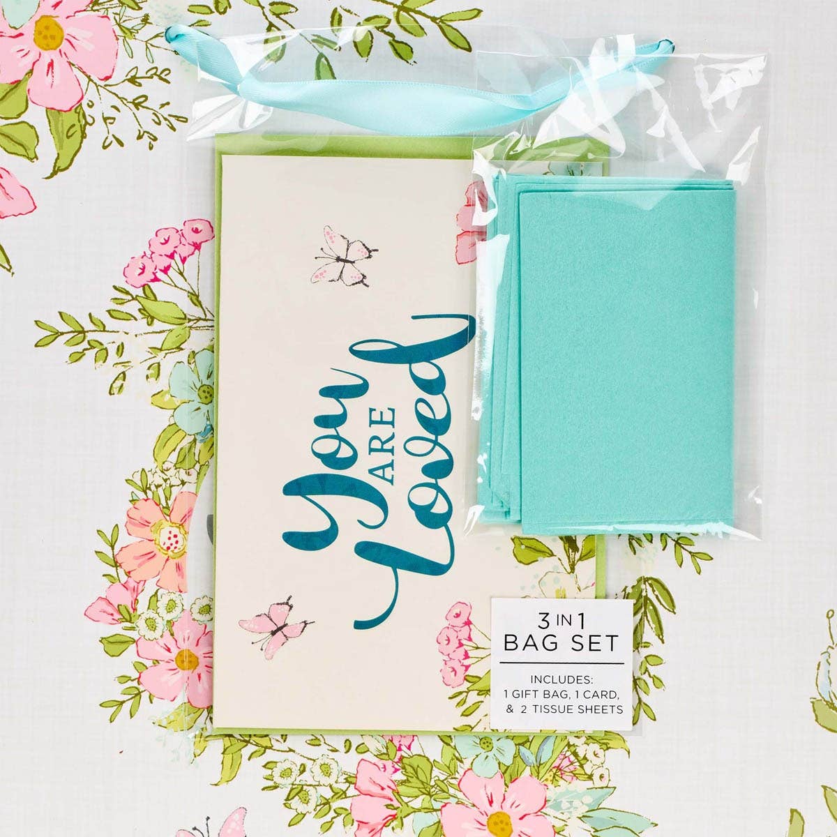 Christian Art Gifts - Vente Pochette cadeau - Pochette cadeau avec carte LG Portrait, blanc/bleu/rose You are Loved2