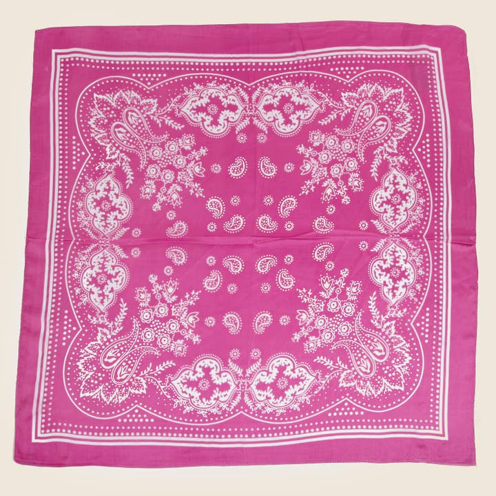 Anarchy Street - Wholesale Scarf - Women's - Light Paisley Design Square Bandana Scarf3