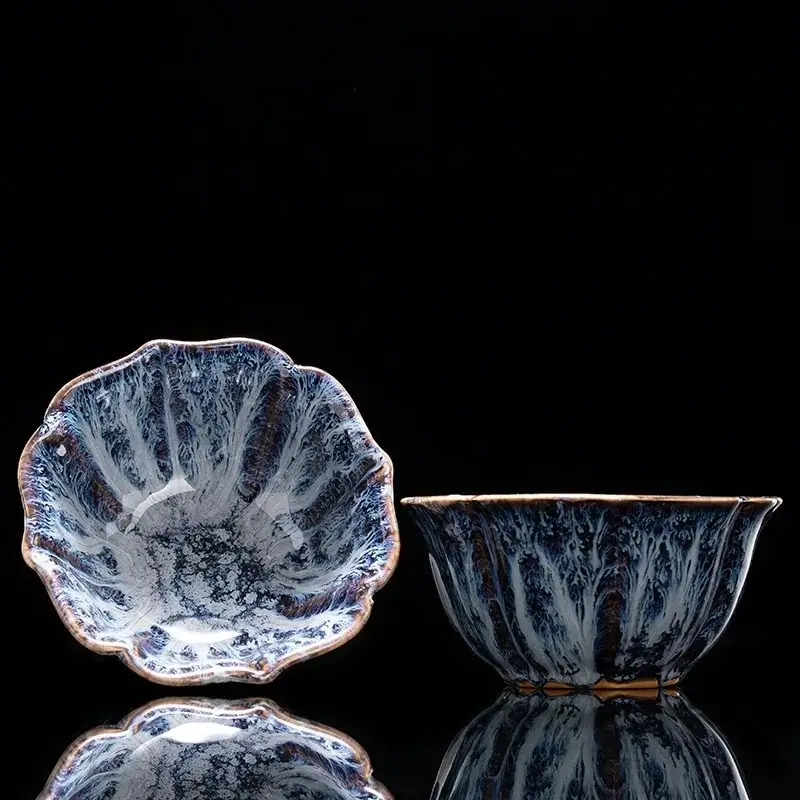 Otterware – wholesale Coffee/tea cup – Handmade Artisanal Tenmoku Glaze Tasting Cup (Single)7