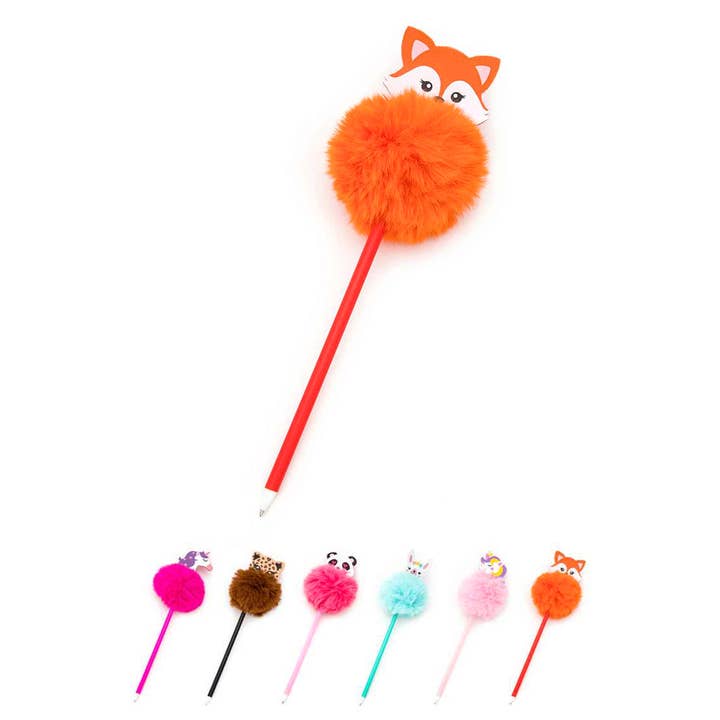 Ensemble de stylos à pompon en fourrure d'animal pour la vente par LA Jewelry Plaza