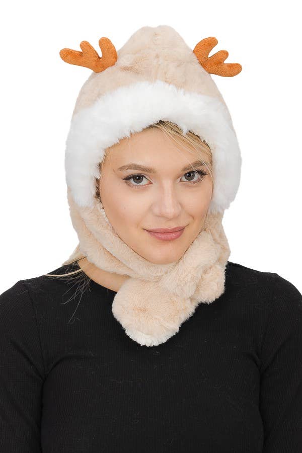 Cap Zone - Wholesale Beanie - Dames - Teddybont halswarmer sjaal dierenhoed8