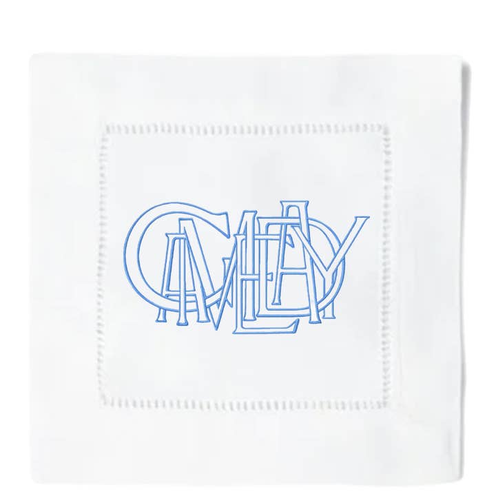 In elkaar grijpende cocktailservetten van Gameday voor wholesale door Blythe Embroidery Co.