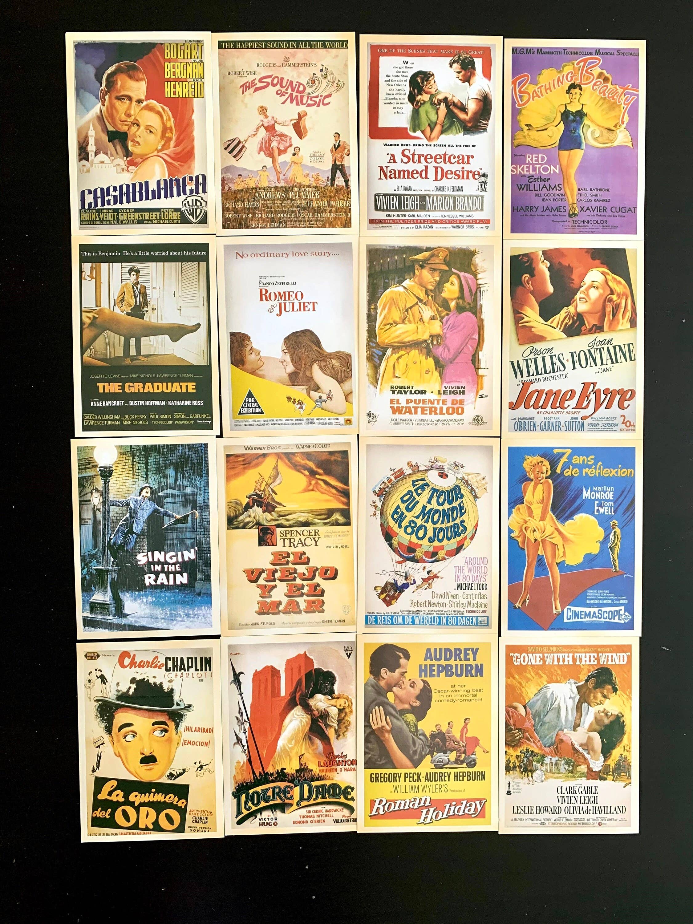 Magnifique Hearts - Wholesale Postcard Set - Vintage Styled Old Movies Postcards | Lucky Dip Sets - 1, 2,0