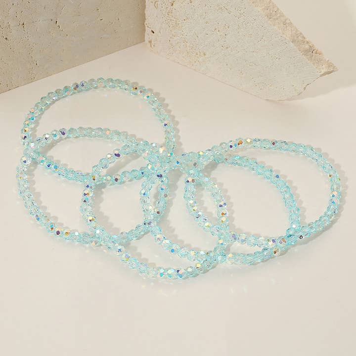 Sensibling Corp. - Wholesale Jewelry Set - 5PCS - Sparkling Faceted Beaded Stackable Stretch Multi Layered Bracelet1