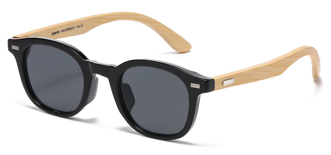 Luna Sunglasses - Wholesale Sunglasses - Unisex - Superior Bamboo Temple 8SUP890314