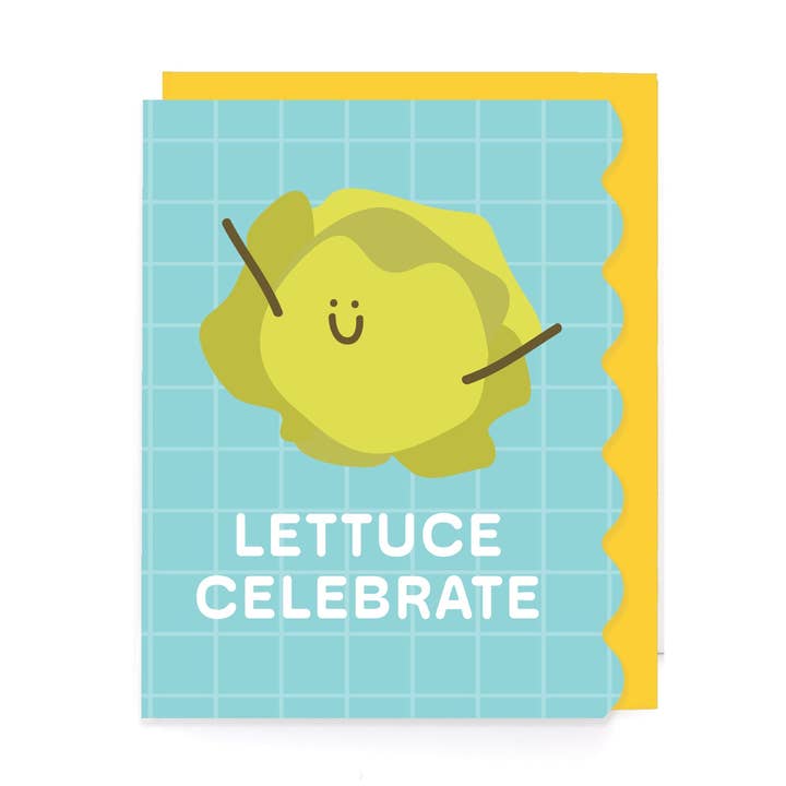 Lettuce Celebrate Congrats Scallop Card for wholesale by A Jar Of Pickles