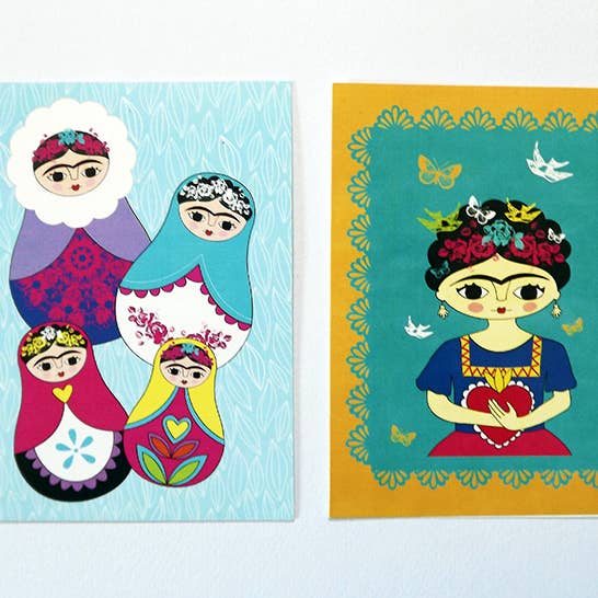 Chunchitos – Engroshandel Postkortsæt – Indsamling af Frida Kahlo postkort 2. Original illustration2