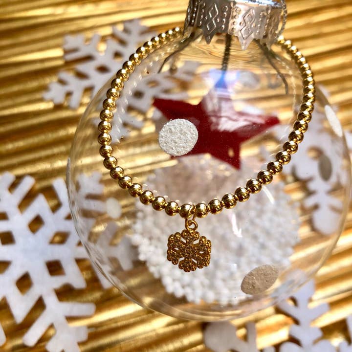 bracciale con fiocco neve in argento 925 dorato per la vendita all'ingrosso da parte di le antiche erbe