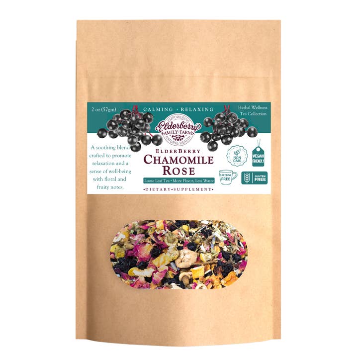 Elderberry Family Farms - Wholesale Health/detox tea - Elderberry Chamomile Rose Tea Refill Bag