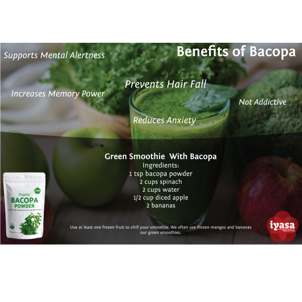 Iyasa Holistics - Vente Poudres protéinées/superaliments - Poudre de bacopa biologique5