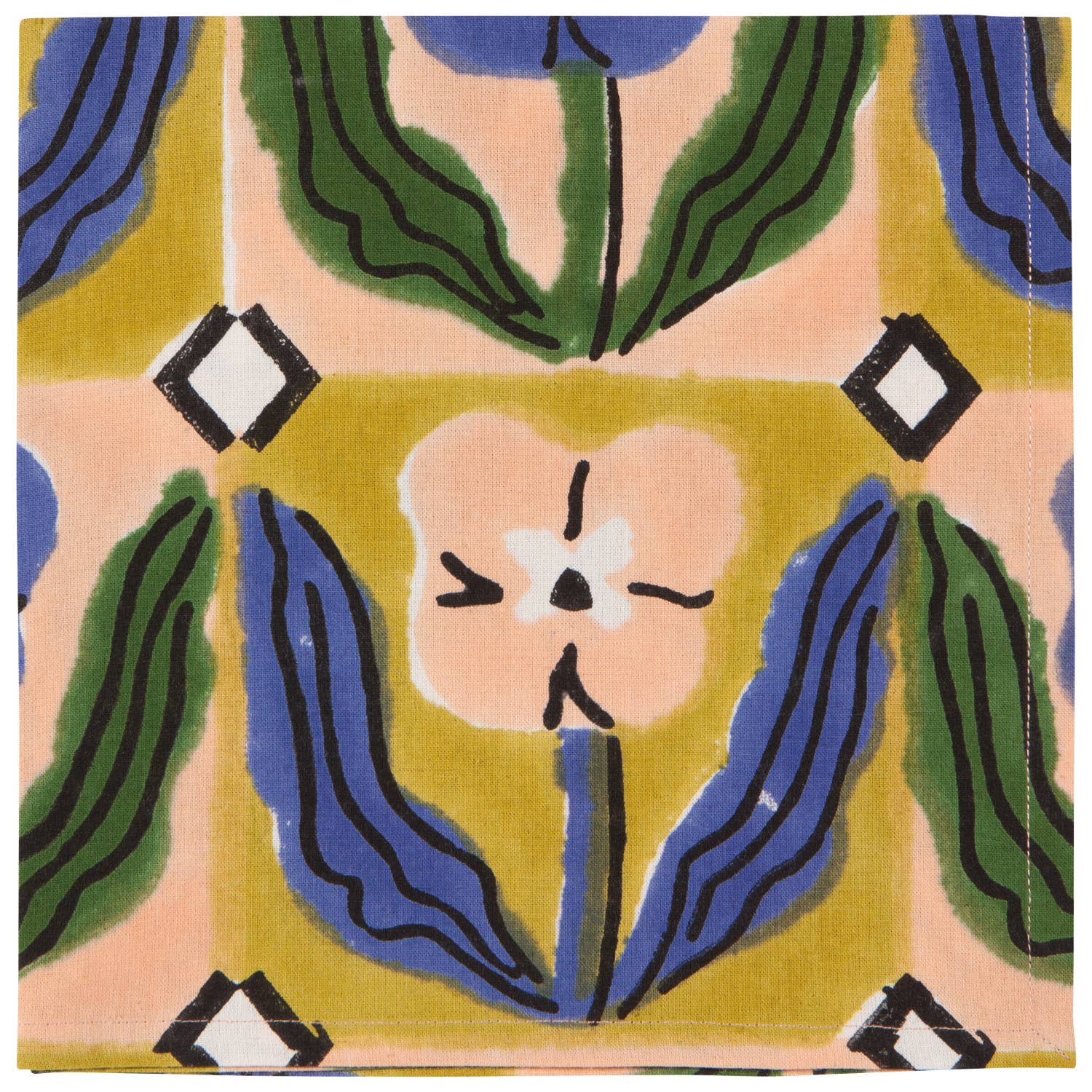 Danica Studio - Wholesale Dinner & Cloth Napkin - Teppi Block Print Napkins Set of 42