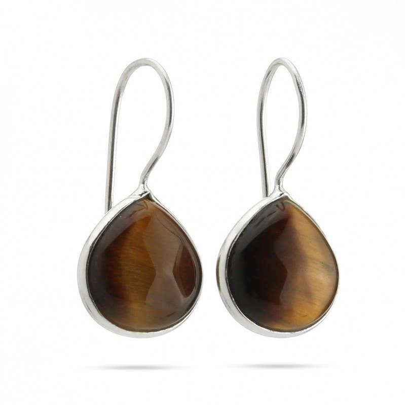 UniArt – Engroshandel Hængeøreringe og creoløreringe – Sølvøreringe med natursten, klassisk pæreform5